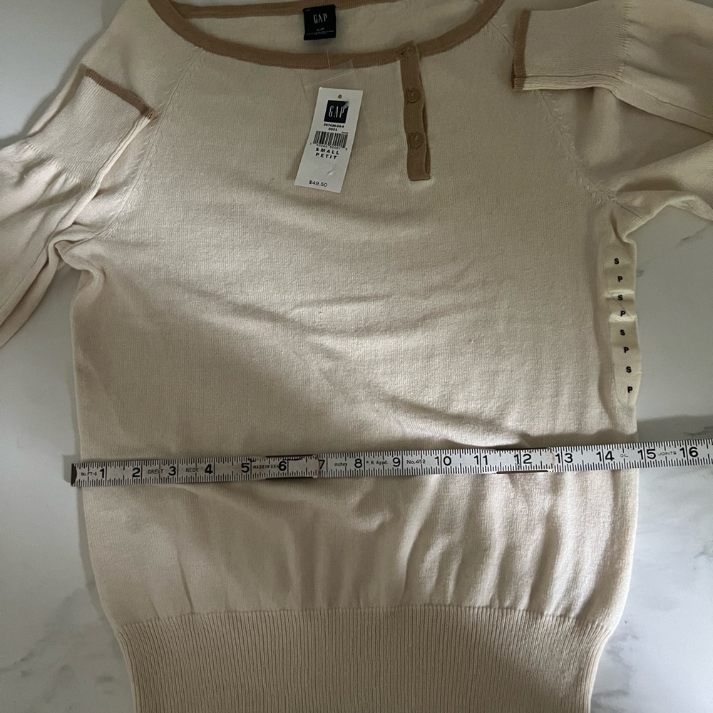 Gap woman’s scoop neck sweater, cream - Picture 6 of 9